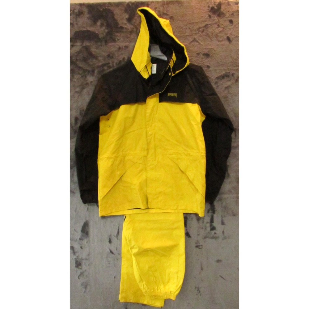 Bushmaster Rain Suit Jacket with ventilation, Pants Yellow Black s Small New
